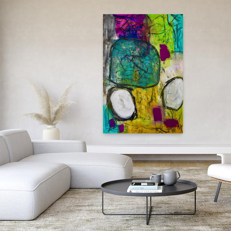 Art contemporain, art contemporain abstrait, H 60 po x l 40 po