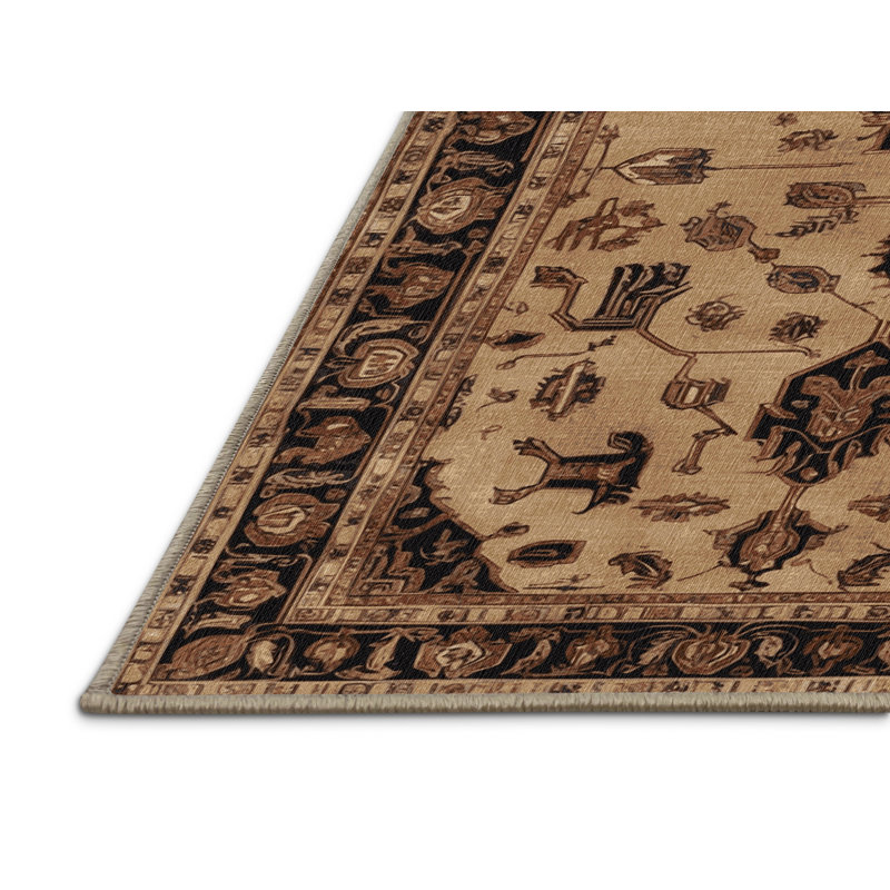 Tapis brun lavable à la machine, Rectangle de 5 pi x 8 pi