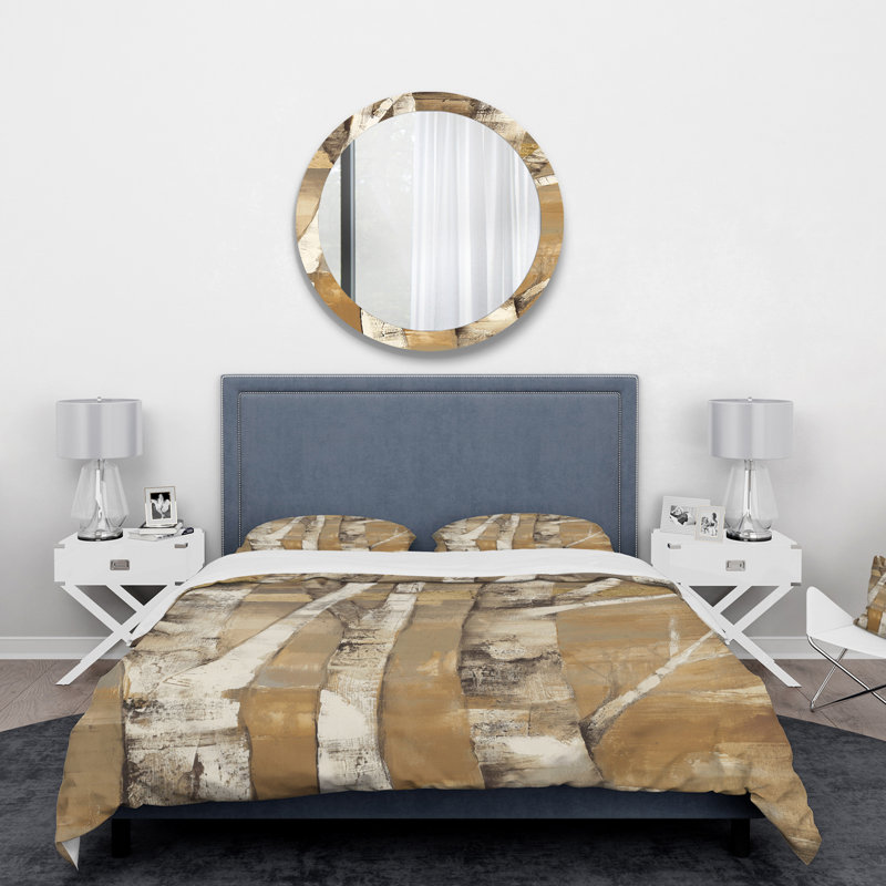 Ensemble de housse de couette natural bouleau forest i, Housse de couette très grand + 2 taies décoratives