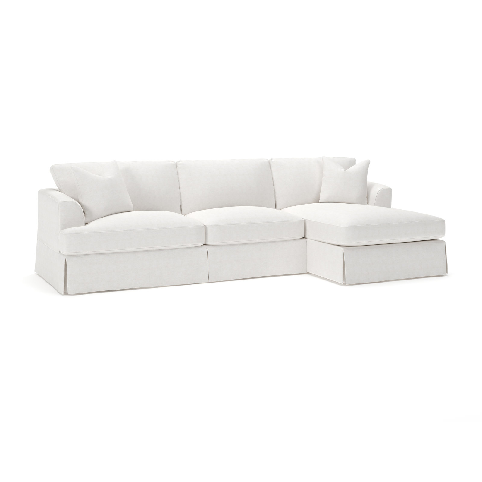 Lucia Chaise Sectional, Right Hand Facing, Nomad Snow Crypton® Chenille