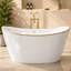 Baignoire de salle de bain autoportante 51 po. X 27,56 po. En acrylique lustré blanc brillant