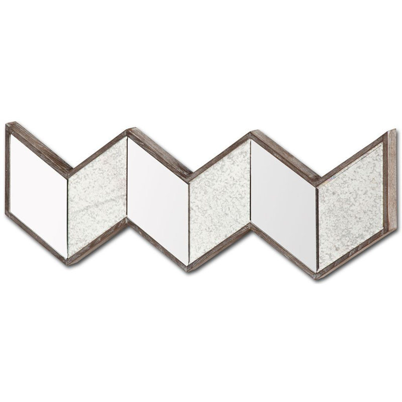 Oakdene Chevron Mirror, Dark Brown