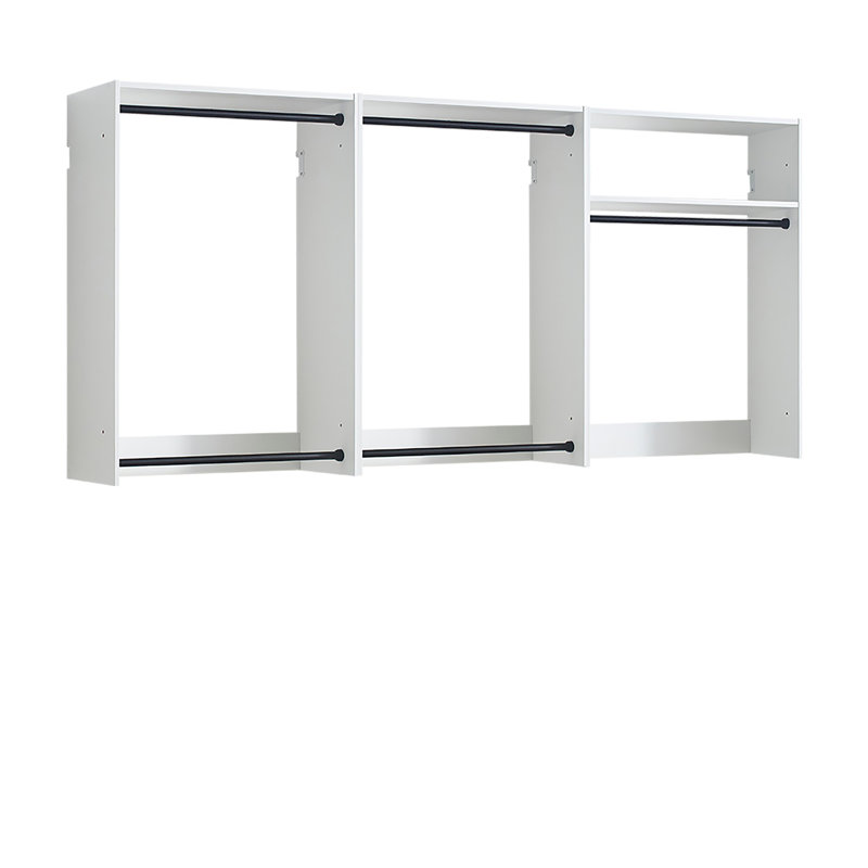 Système de garde-robe autoportant en bois, Blanc