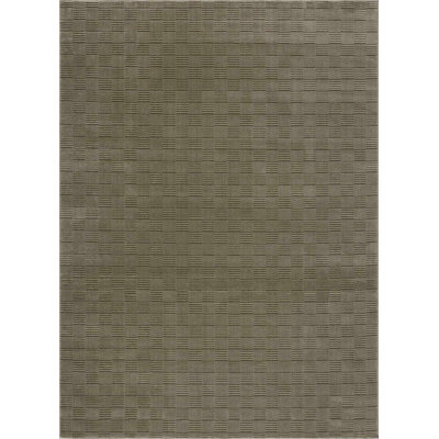 Chuby Checkered Machine Washable Dark Green / Gray Green Area Rug