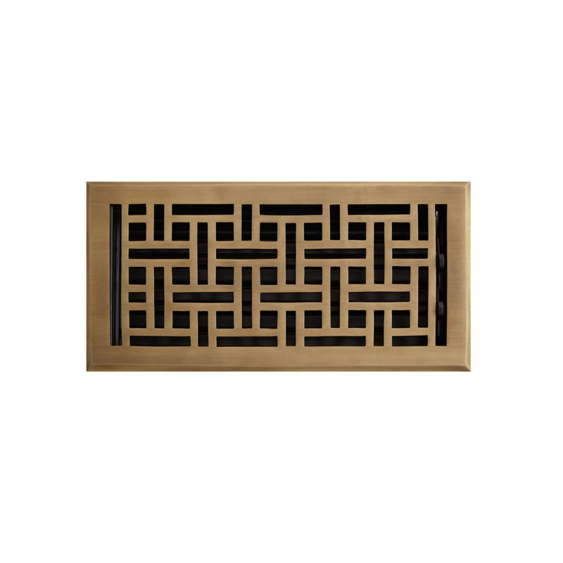 Registre de plancher en osier, 10" L x 4" W x 3" H, Bronze huilé