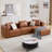 Upholstered Leather L-Shaped Modular Sofa-1080033135