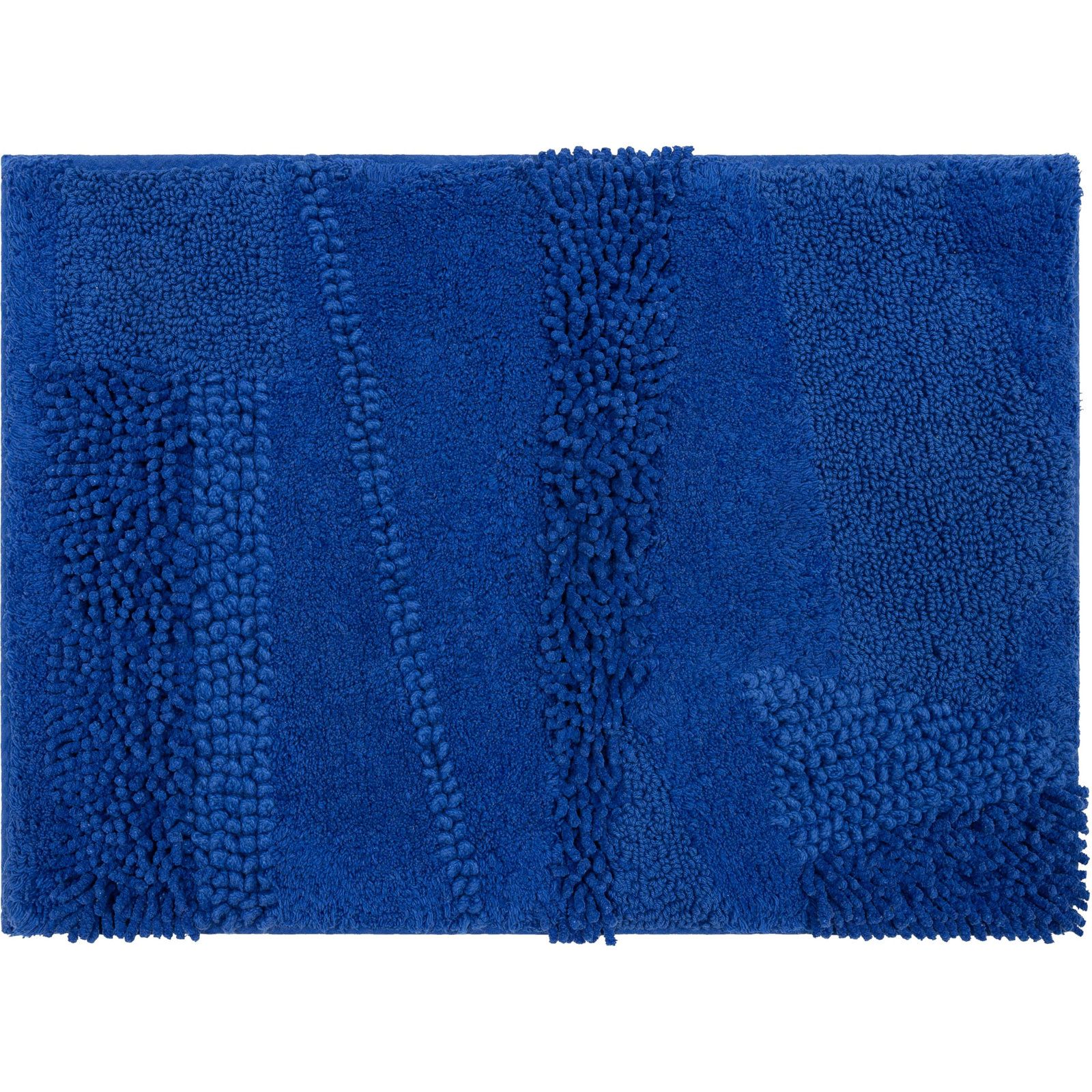 Laverne Solid Cotton Bath Rug, Fiesta Cobalt, 21" W x 34" L