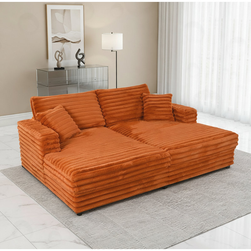 Chaise longue avec causeuse et causeuse, Orange