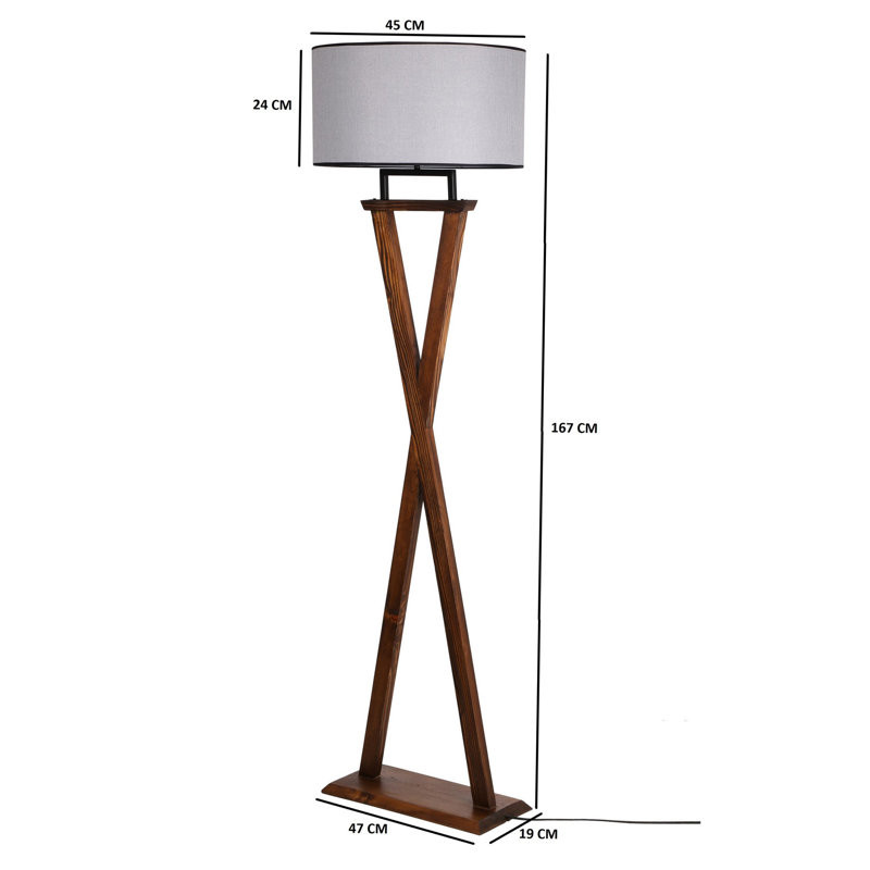Lampe sur pied 66 "Edward, gris