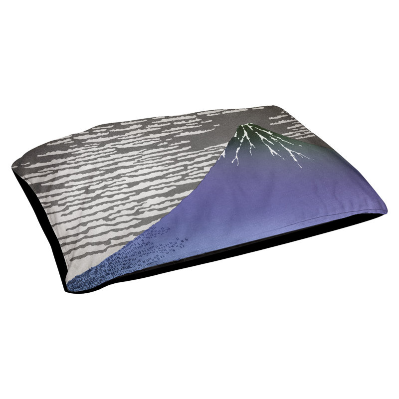 Coussin pour chien d'intérieur / extérieur Burkart, Grand (H 17 po x l 52 po x P 42 po), Brun / mauve / gris