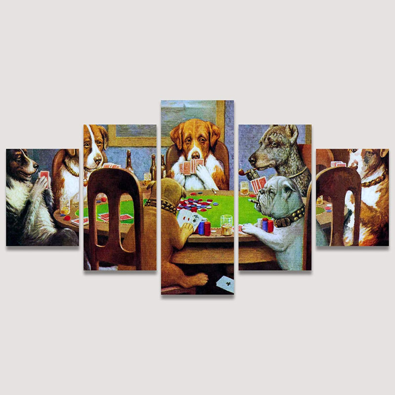 "Signature", grande impression sur toile "Chiens jouant au poker" par Cassius Coolidge