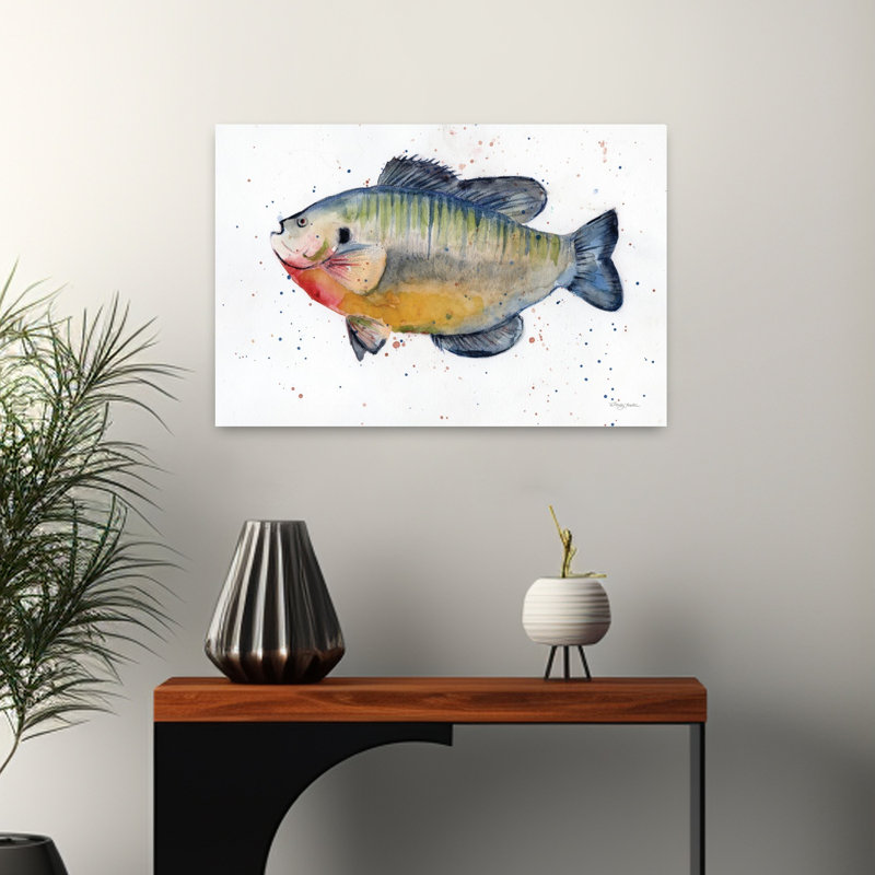 Poisson de mer d'eau douce, art côtier, H 16 po x l 24 po