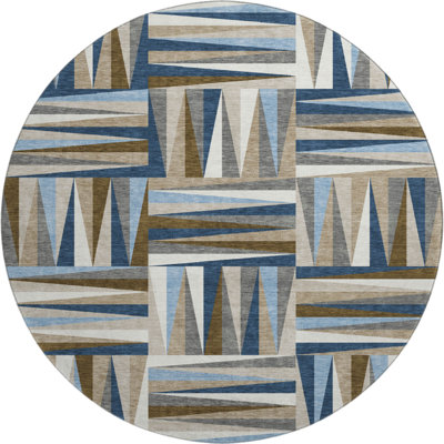Premium Machine Washable Collett AMF1012 Squares Rug