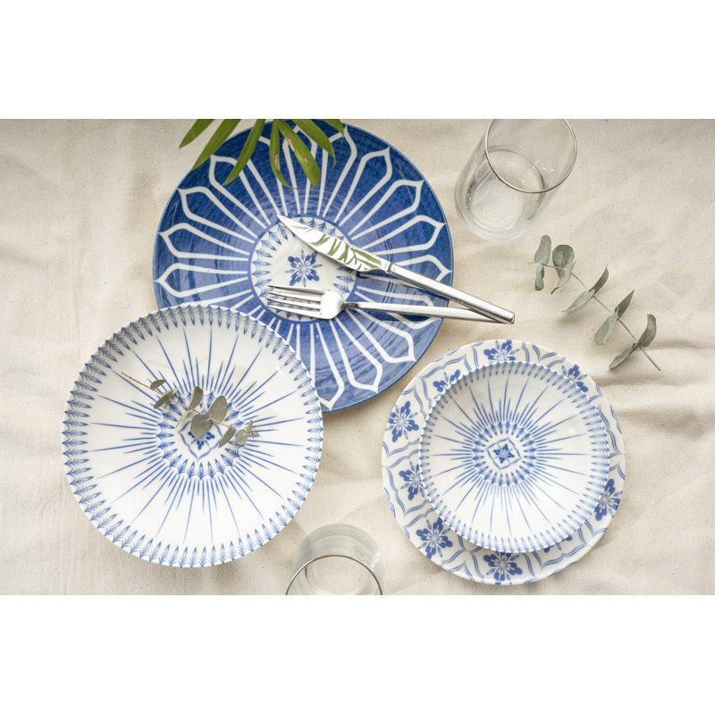 Ashwaq Piece Porcelain Dinnerware Set - Service for 6