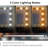 15 Drawers Vanity Desk with Power Outlet, Makeup Vanity with Mirror and 13 LED Lights, 3 Color Lighting Modes, Brightness Adjustable, Glass Top Vanity Set-995864707
