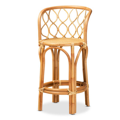 Tabouret de comptoir moderne et contemporain en rotin naturel