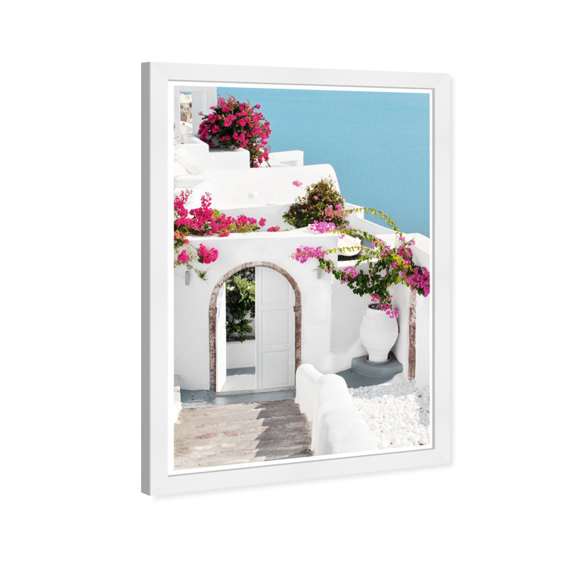 «Architecture and Buildings Mykonos Door II Global Inspired», impression sur papier mural, Blanc