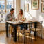 Extendable Dining Table 120-160cm, Nature Wood