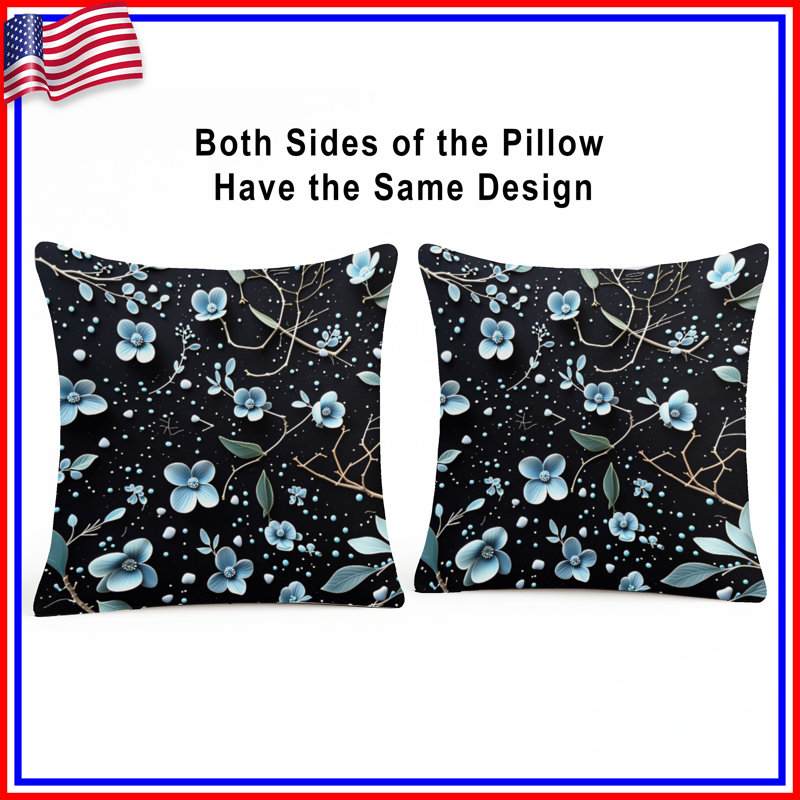 Coussin Floral, 14 X 14 pouces