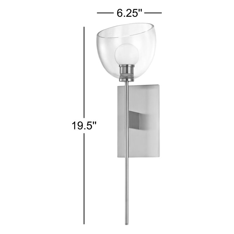 Davis 1 - Light Armed Sconce, Polished Nickel