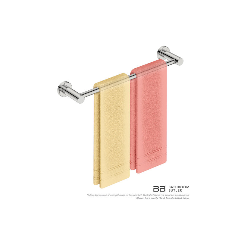 1 Wall Mounted Towel Bar, Polished Stainless Steel
