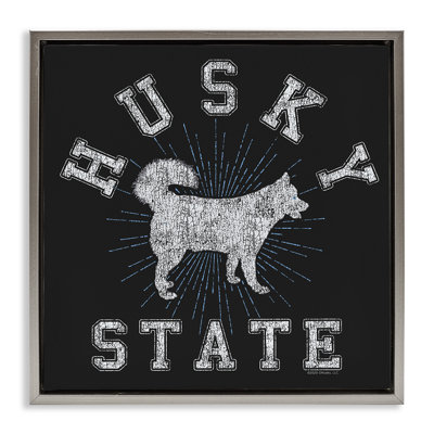 Art mural rétro sur toile flottante Husky State par Spirit Animals / Life Is High