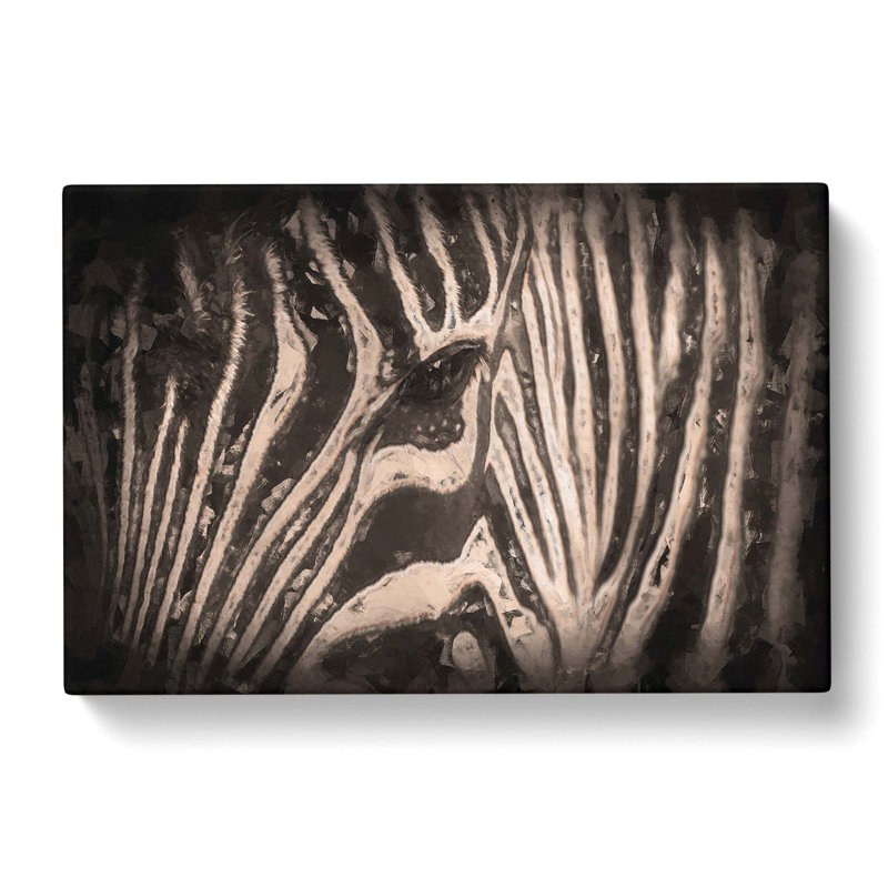 Eye Of The Zebra In Abstract - Wrapped Canvas Print, 50cm H x 76cm W x 3cm D
