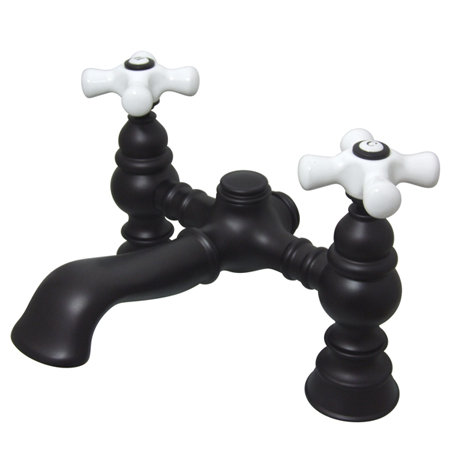 Hot Springs Double Handle Deck Mounted Clawfoot Tub Faucet, Oil Rubbed Bronze