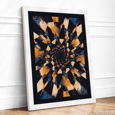 Spiral Descent Geometric - Framed Print