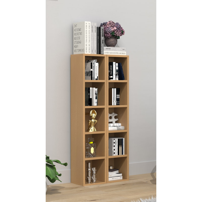 Atakhan 187cm H x 20cm W Standard Bookcase, Brown, white and pink