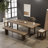Brown Rectangular Solid Wood Dining Table-134075884