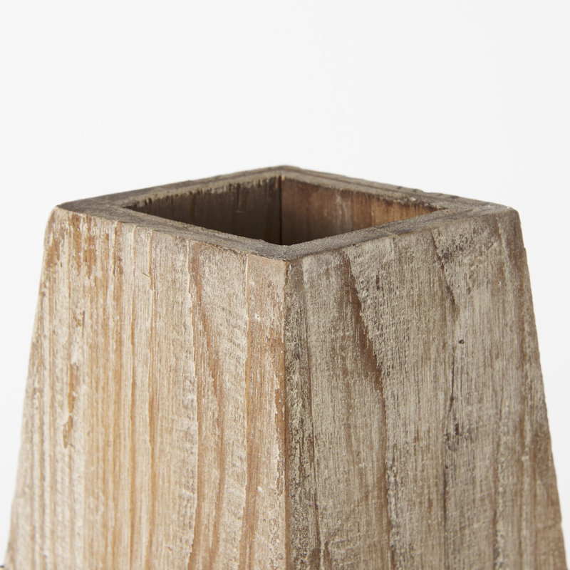 Huberdina Solid Wood Table Vase, 15" H x 5" W x 8" D
