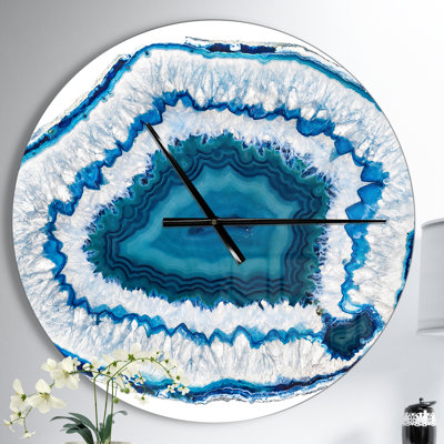 Blue Agate Crystal - Modern wall clock