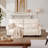 Modern Off White 2 Seat Recliner Sectional Sofa with Dual Motor, Full Grain Leather Power Reclining Couch with Console and USB Ports for Bedroom-484369059