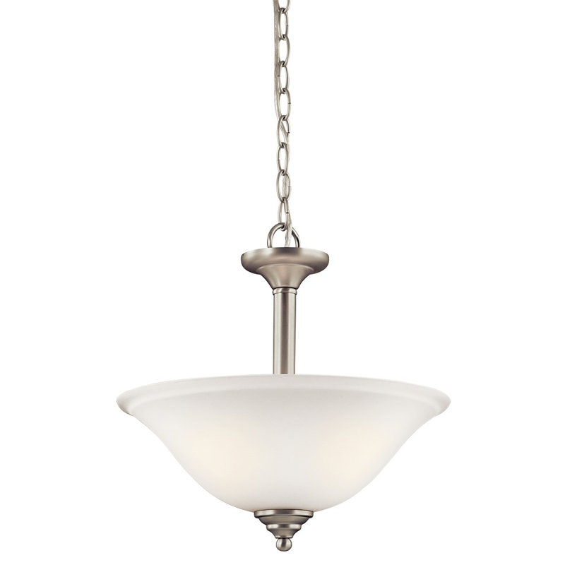 Plafonnier semi-encastré 2 lumières 15 po Scaggs, Nickel brossé