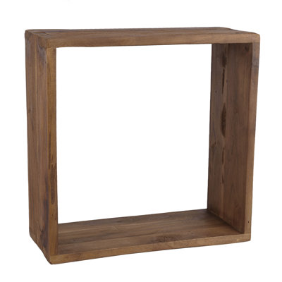 Okeden Square Teak Solid Wood Floating Shelf