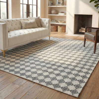 Tapis à carreaux performance tissé à la main Eisenhauer Natura