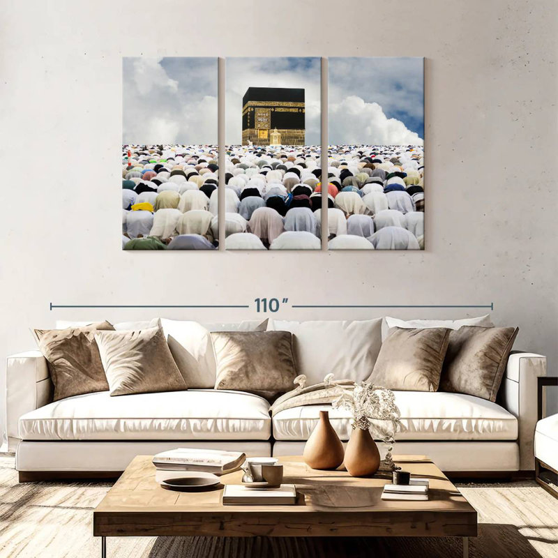 Pèlerins priant de Kaaba, H 48 po x l 74 po