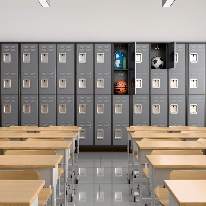 12 Doors Storage Locker Combination With 12 Hooks,Industries Double Tier Metal Locker For School Office Gym Home Employees Staff Sundries Room