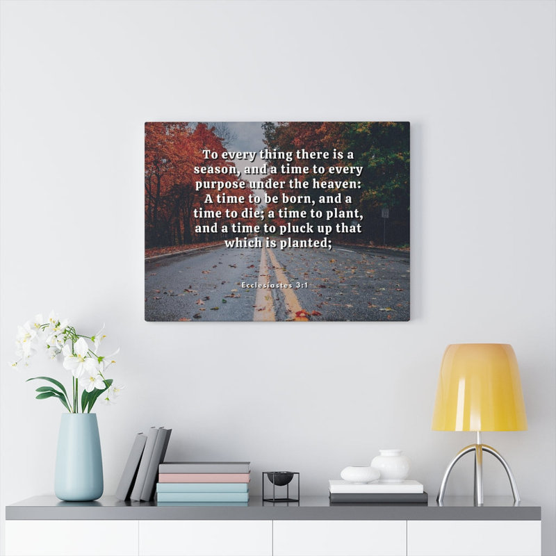«Every Purpose Ecclesiaste 3: 1», impression murale verset de la Bible prêt à être accroché, H 12 po x l 16 po
