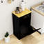 Armoire poubelle de cuisine inclinable noire, à densité moyenne qui ne se déformera pas, cache et garde bien peinte E1, peut contenir de la nourriture pour animaux, manuel d'assemblage inclus