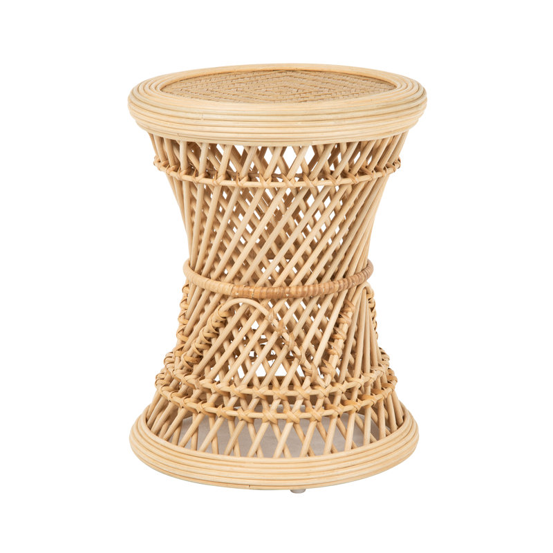 Mcelwain Rattan Accent Stool, Natural