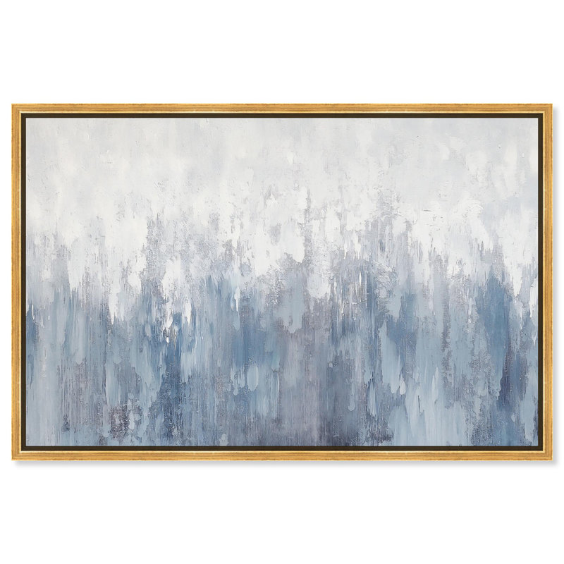 Art Remedy, toile abstraite neutre, H 11 po x l 16 po, Cadre flottant doré
