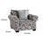 Berrie Accent Chair, 1 Throw Pillow, Geometric Gray White Polyester