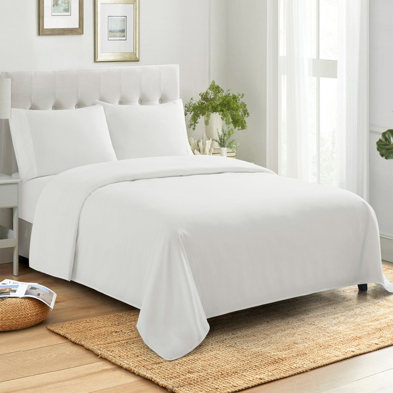 King Gray Cotton Percale 4-Piece Sheet Set