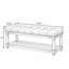 Banc rembourré en lin avec tablette de rangement - Repose-pieds capitonné pour le confort et l'organisation, pieds en bois massif, bleu marine-1408533405-1408533411