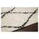 Twinar Geometric Hand Knotted Wool Off White/Dark Gray Shag Area Rug