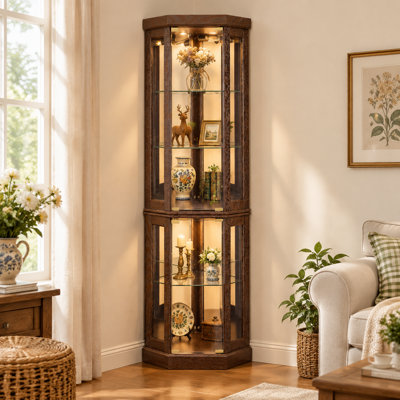 Vitrine d'angle éclairée