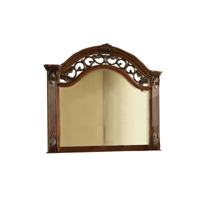 45.4"W Traditional Mirror, Brown Cherry