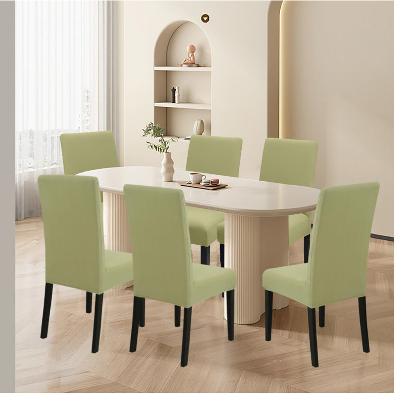 Ensemble de 6 housses de chaise de salle à manger, Tissu vert pâle